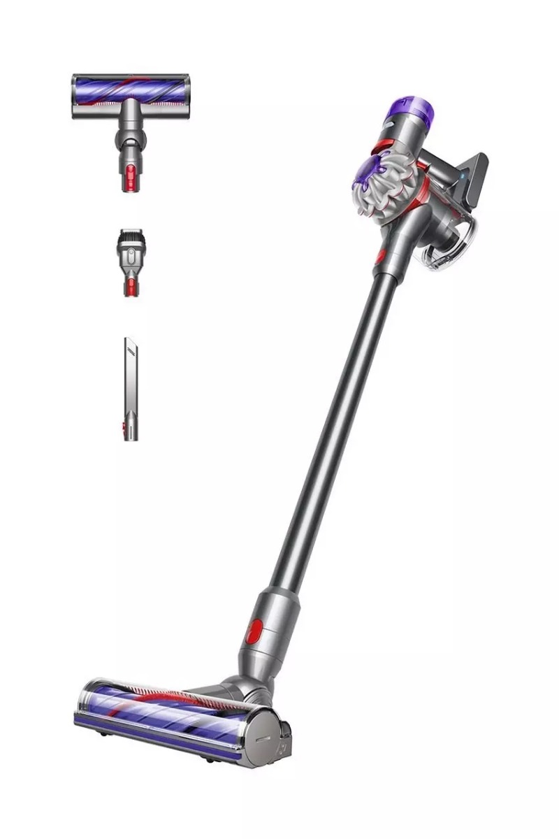 Compare Dyson V8 Advanced Cordless Stick Vacuum Cleaner, 130W, Converts to Handheld, 43 Hair Removal Vanes, FullySealed Filtration, Grey & Purple at KSA Price