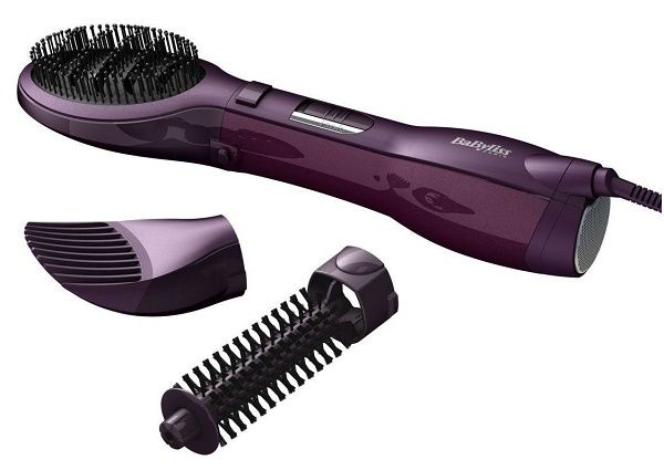 Compare Babyliss Air Styler Pro, 1000W, 2 Speeds and Temperature, Cool Air, Paddle Brush, Round Brush, Ionic Function, AS115SDE, Purple at KSA Price