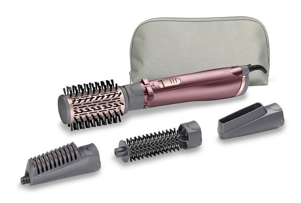 Compare Babyliss Air Styler, 1000W, 2 Heat Setting, Cool Setting, Rotating 50mm Soft Brush, 20mm Soft Bristle Brush, Straightening Attachment, Ionic Frizz Control, Drying Nozzle, Storage Pouch, AS960SDE, Bronze at KSA Price