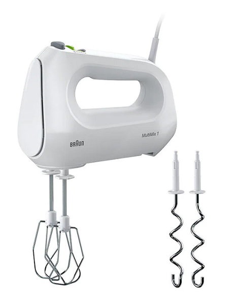 Compare Braun Hand Mixer, 400W, 4 Speeds Turbo, Smart Mix, 2 Stainless Steel Whisks, 2 Stainless Steel Hooks, HM1010WH, White at KSA Price