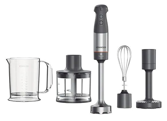 Compare Kenwood Hand Blender, Stainless Steel Wand, 1000W, Triblade XL Blending Wand, 0.5L Chopper, Metal Whisk, HBM60.307GY, Grey at KSA Price