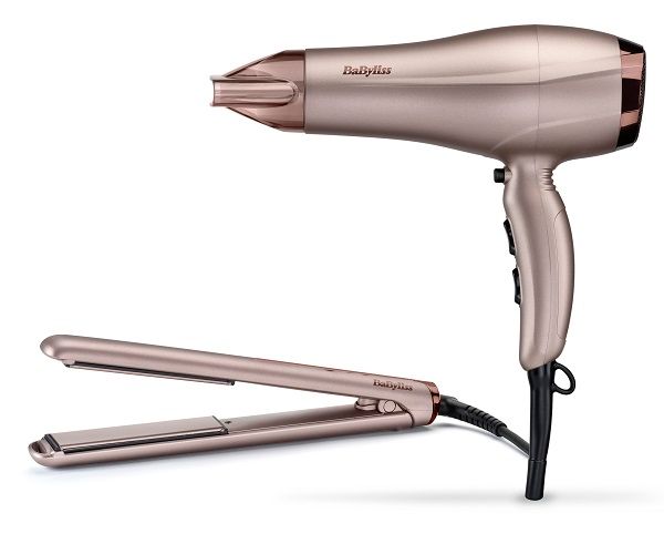 Compare Babyliss Hair Dryer, 2300W, Straightener 1000W, Ionic Frizz Control, Tourmaline Ceramic Technology, 2 Speed Settings, 3 Heat Setting, Slim Concentrator Nozzle, Removable Rear Filter, 5514PSDE, Gold at KSA Price