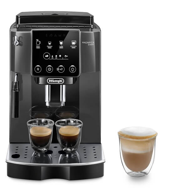 Compare DeLonghi Magnifica Start, Fully Automatic Coffee Machine, Bean to Cup, The freshest coffee, Traditional Milk frother, One touch recipes, 1450W, 1.8L, 15 Bar, touch control panel, ECAM220.22.GB, Black at KSA Price