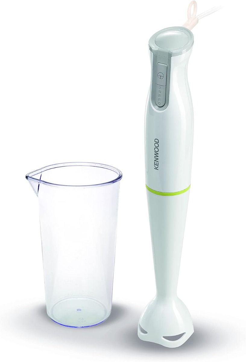 Compare Kenwood Hand Blender, 600W, 0.6L, Removable Wand, One Speed Plus Turbo Function, Graduated Beaker, HBP02.001WH, White at KSA Price