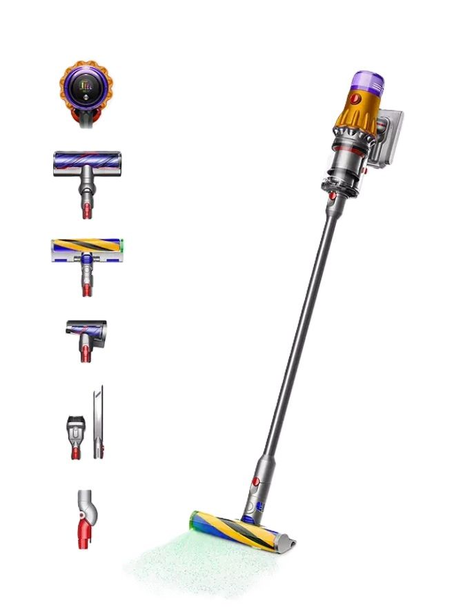 Compare Dyson V12 Detect Slim Absolute Cordless Vacuum, 150W, 0.35 L, 60 min of Run Time, Powerful Suction, SV46, YellowIron at KSA Price