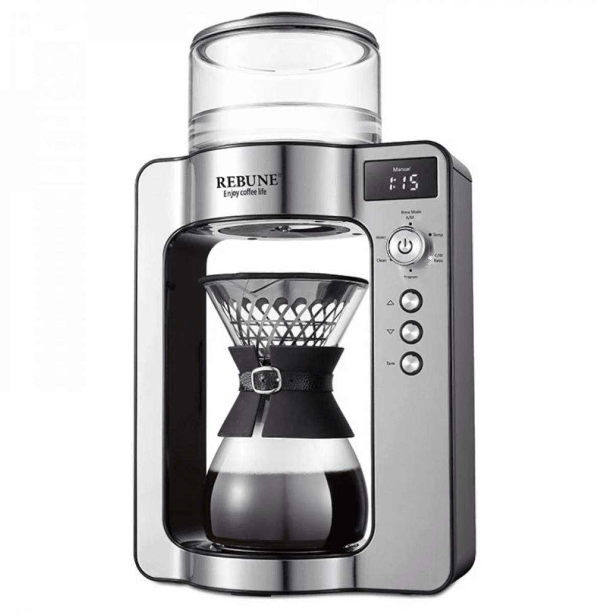 Compare Rebune Arabica Coffee Drip Machine 1L, 1500W, Enjoy the View of the Pure Drip, No Blemish and Enjoy It, Compact Design, RE6027, Black at KSA Price