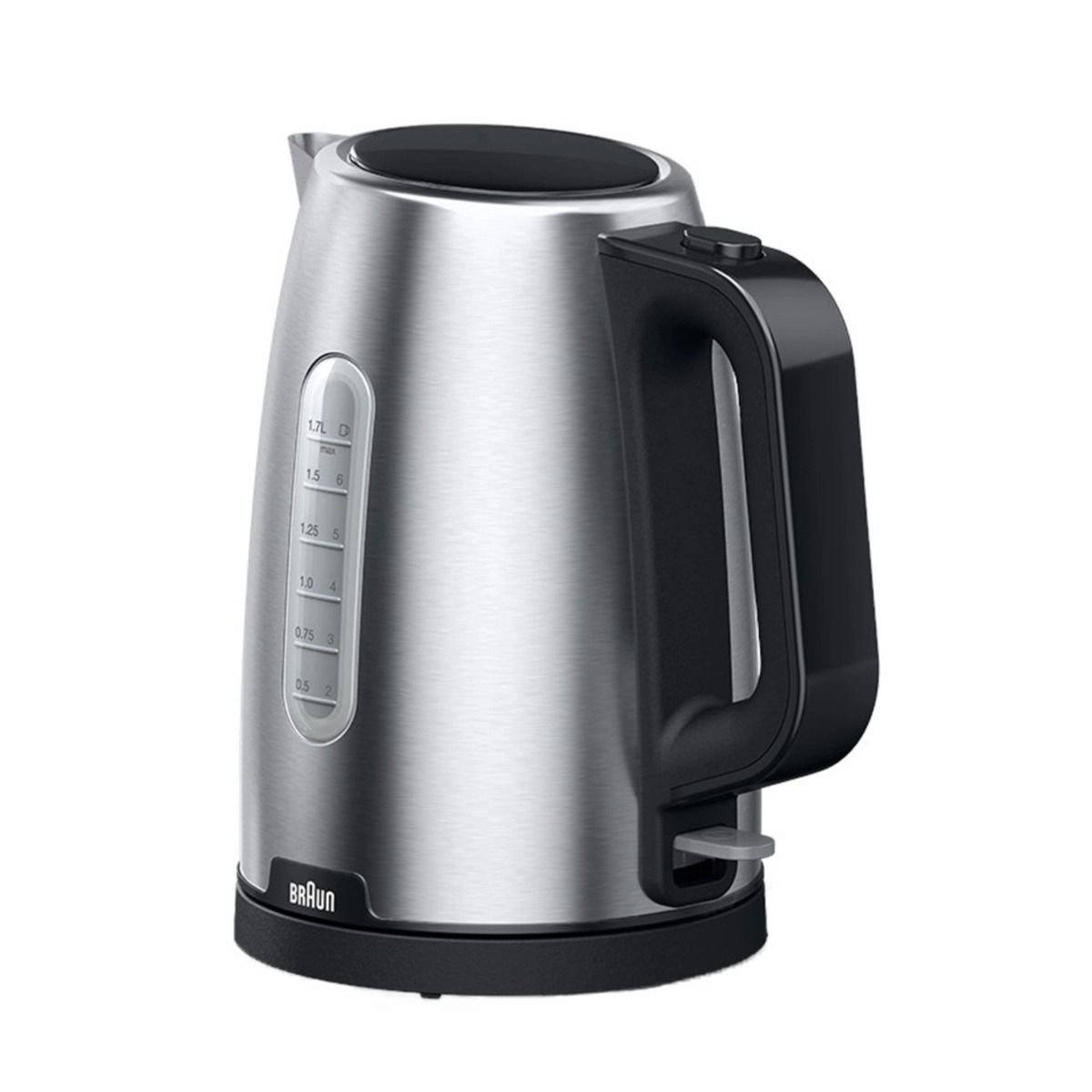 Compare Braun PurShine Kettle, 1.7L, 2200W, Double scale water window, Practical flip lid, Fast boiling system, Antiscale filter, protection system, WK1500BK, Steel at KSA Price