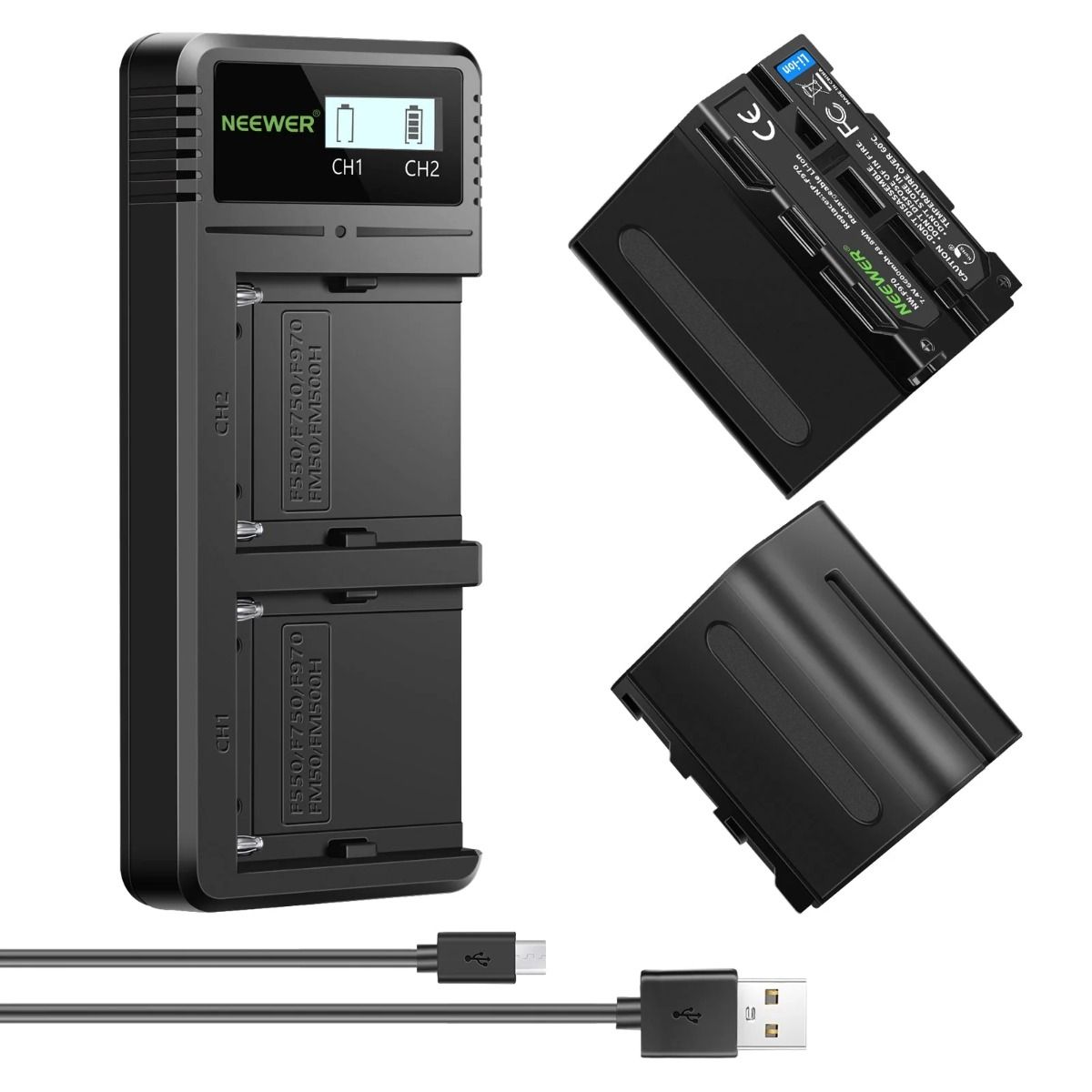 Compare NEEWER 2Pack Replacement and Battery Charger for Sony NPF970 at KSA Price