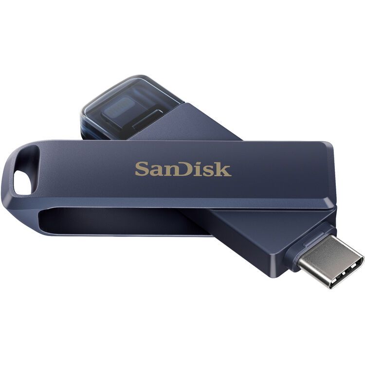 Compare SanDisk 256GB Phone Drive for iPhone, Works with iPhone 15 and Newer USBC Connector, iPhone 14 and Older Lightning Connector, SDIXD0N256GGN6NE, Metallic Sky at KSA Price