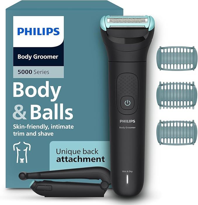 Compare Philips Body Groomer 5000 Series with Triple Protect shave system, Wet and Dry, 100 min Run Time, BG547515A, Black at KSA Price