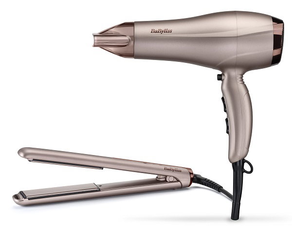 Compare Babyliss Hair Dryer, 2300W, Straightener 1000W, Ionic Frizz Control, Tourmaline Ceramic Technology, 2 Speed Settings, 3 Heat Setting, Slim Concentrator Nozzle, Removable Rear Filter, 5514PSDE, Gold at KSA Price