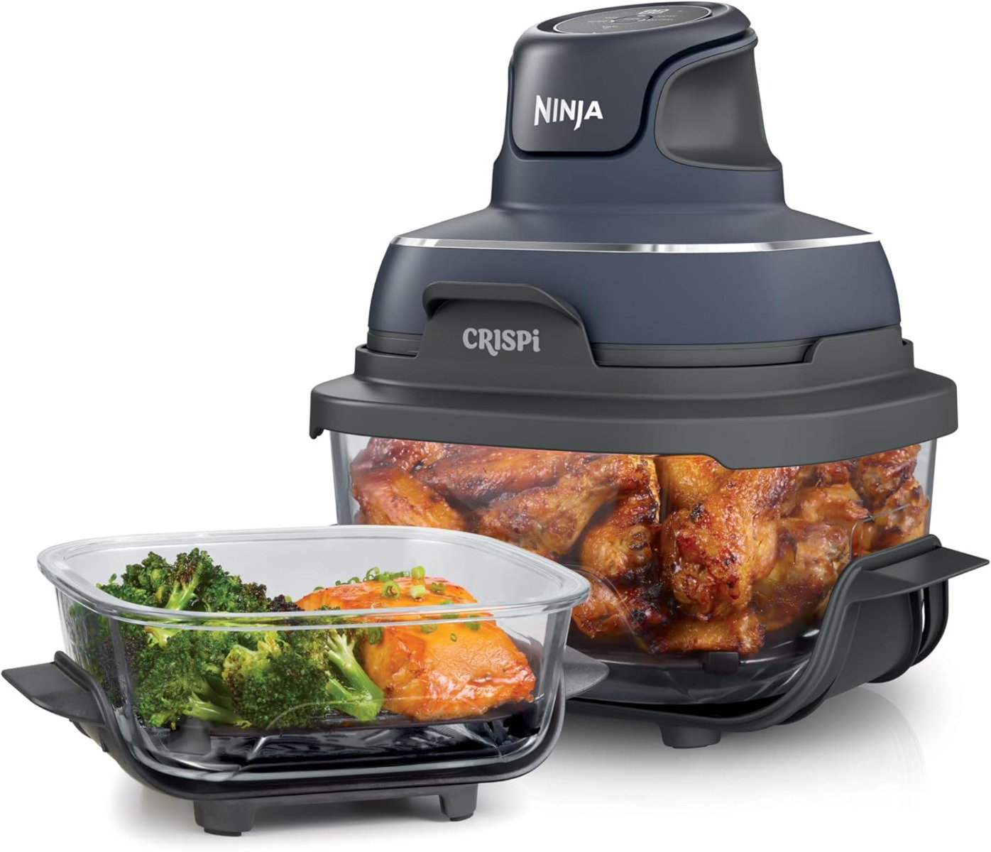 Ninja Crispi 4-in-1 Portable Glass Air Fryer, 1700W,1.4L…