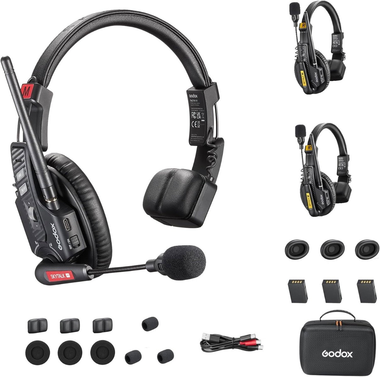 Compare GODOX SkyTalk Air 3S Wireless Intercom Headset System,2.4GHz 500m1640ft Wireless Communication Headset 20H Worktime with Noise Reduction, for 3Person at KSA Price
