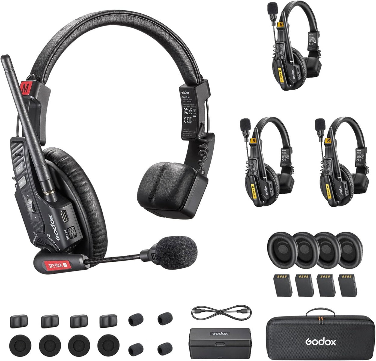 Compare GODOX SkyTalk Air 4S Wireless Intercom Headset System,2.4GHz 500m1640ft Wireless Communication Headset 20H Worktime with Noise Reduction, for 4Person at KSA Price