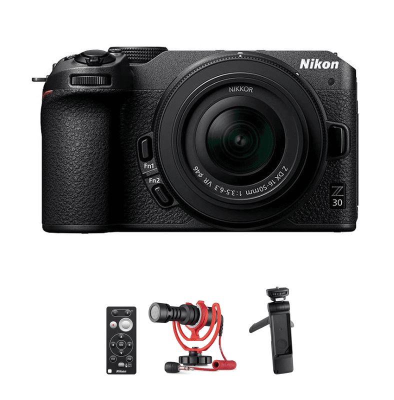 Compare Nikon Z30 Mirrorless Camera Kit With 1650mm + RODE VIDEO MICROPHONE + SmallRig Tripod Grip for Nikon MLL7 + Nikon MLL7 Remote Control at KSA Price