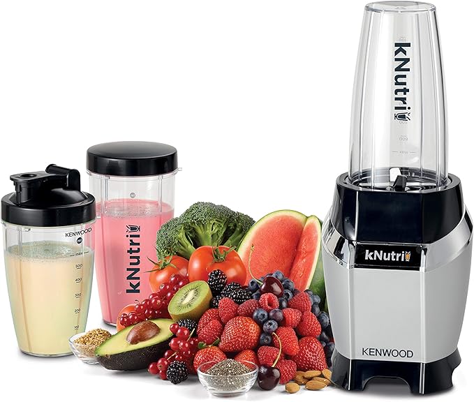 Compare Kenwood KNutri Blender, 600W, 11 Pcs Set, Ice Crush Function, BSP70.600SI, Silver at KSA Price