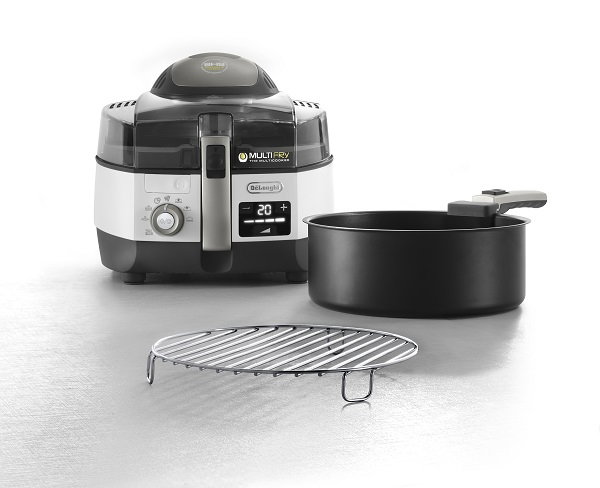 Compare DeLonghi MultiFry Air Fryer, With Surround Heating System , Multi Cooker Grilling, Broiling, Roasting, Cooking, Baking, and Toasting , Programmable, 2200W, 1.7 KG Capacity , FH13961, White at KSA Price