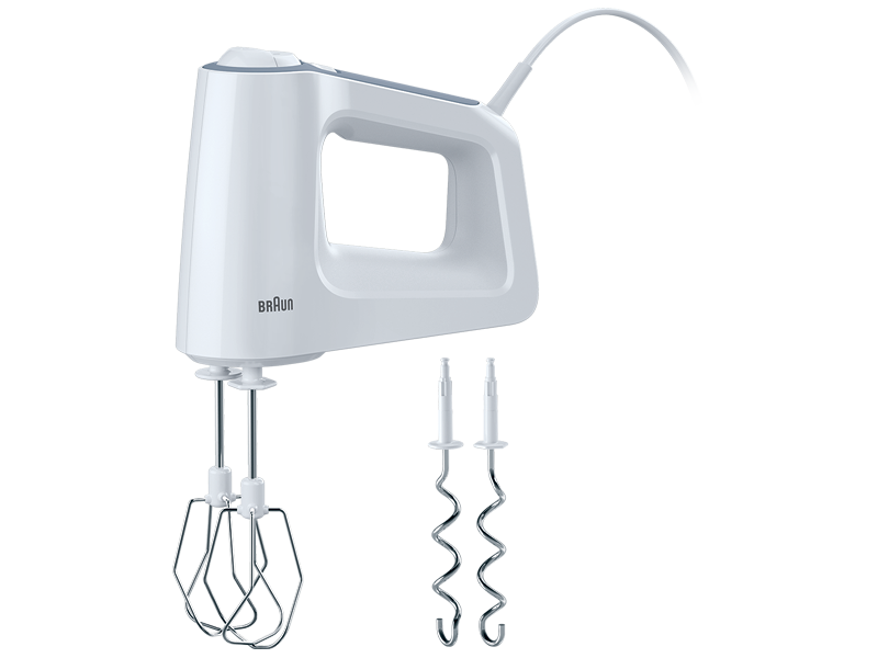 Compare Braun Hand Mixer, 500W, 5 Speeds Turbo, Smart Mix, 2 Stainless Steel Whisks, 2 Stainless Steel Hooks, HM3100WH, White at KSA Price