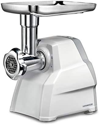 Compare Kenwood Meat Grinder, 2100W, Meat Mincer, 3 Stainless Steel Mincer Screens, Kibbeh Maker, Sausage Maker, Biscuit Attachment, Reverse Function, MGP40.000WH, White at KSA Price
