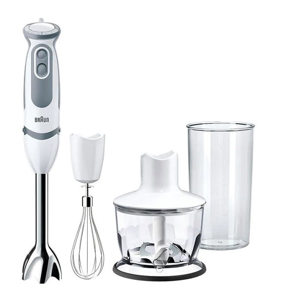 Compare Braun Multi Quick 5, 1000W, 21 Speeds, 0.500L Chopper, 0.600L Beaker, Stainless Steel Whisk, MQ5235WH, White at KSA Price