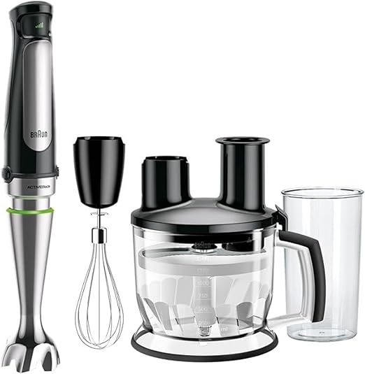 Compare Braun Multi Quick 7, 1000W, 1.5L Food Processor, 0.600L Beaker, Whisk, Stainless Steel Shaft, Splash Control, MQ7075X, Black at KSA Price