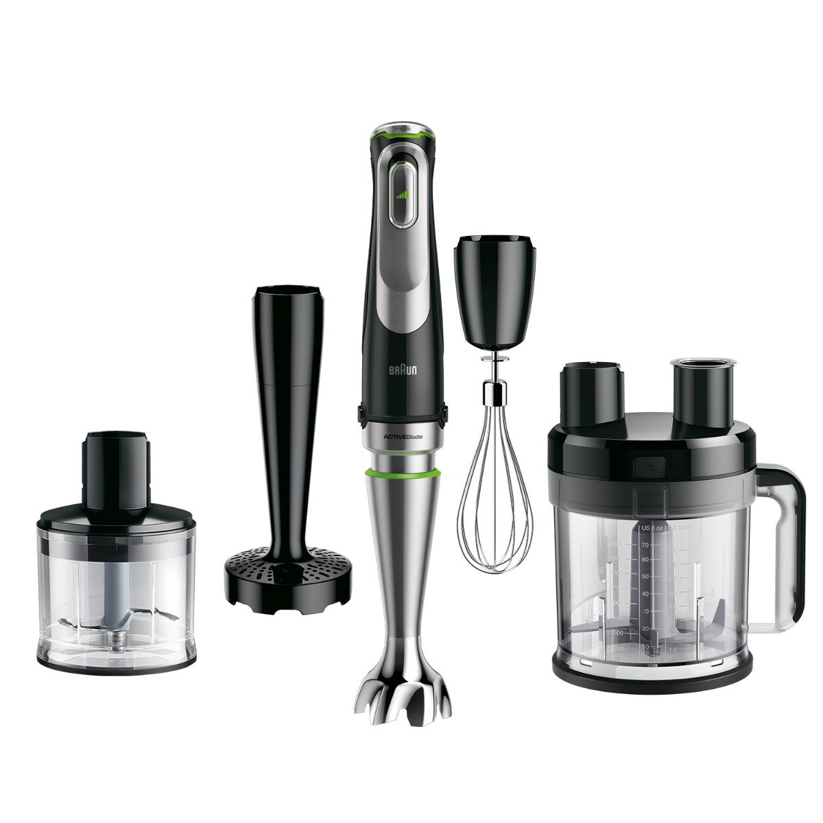 Compare Braun hand Blender, Multi quick 9, 1200W, 3.2L Food Processor, 0.600L Beaker, 0.500L Chopper, Whisk, Potato Masher, Stainless Steel Shaft, Splash Control, MQ9187XLI, Black at KSA Price