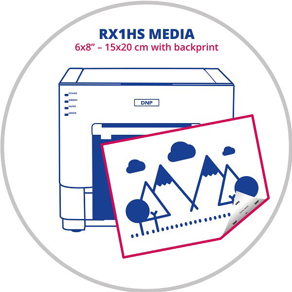 Compare DNP 6x8” 15x20cm Media with backprint for RX1HS Printer RX1P6 at KSA Price