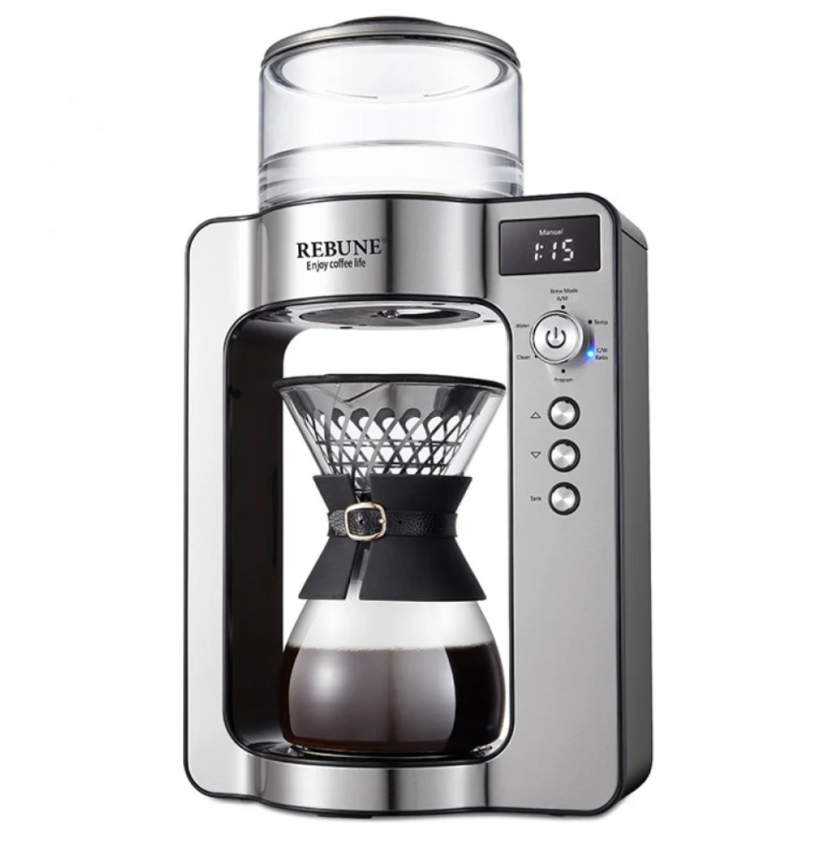Compare Rebune Arabica Coffee Drip Machine 1L, 1500W, Enjoy the View of the Pure Drip, No Blemish and Enjoy It, Compact Design, RE6027, Black at KSA Price