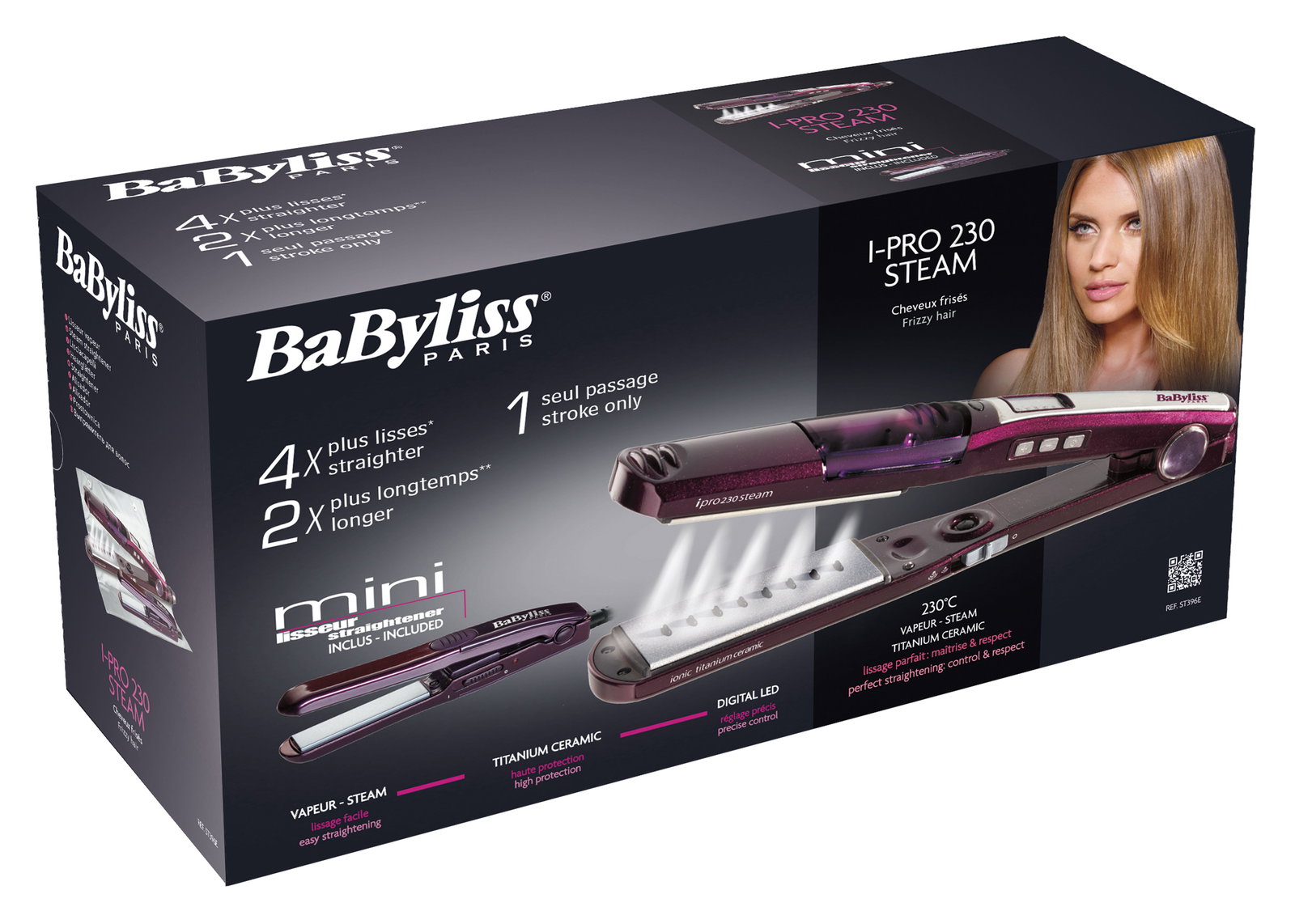 Babyliss Hair Steam Straightener, Up to 230°, 5 Heat…