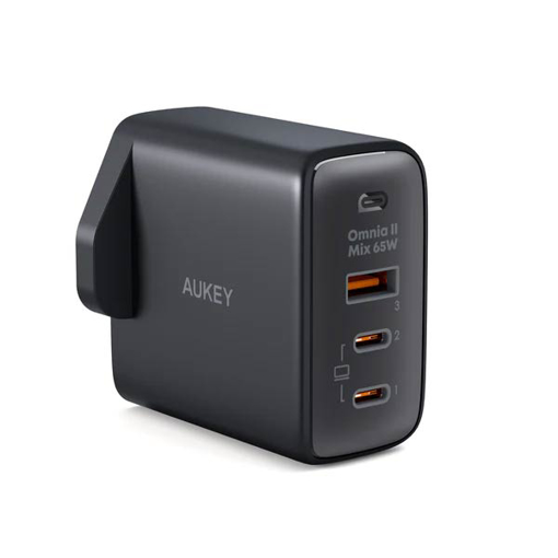 Compare AUKEY ES Omnia II 65W PD & Super Fast Wall Charger with GaN Power Technology PAB6T  Black at KSA Price