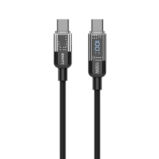 Compare iOsuite Zinc Alloy USBC TO USBC Braided Cable With Display Smart Off 100W  1.2M  Black at KSA Price