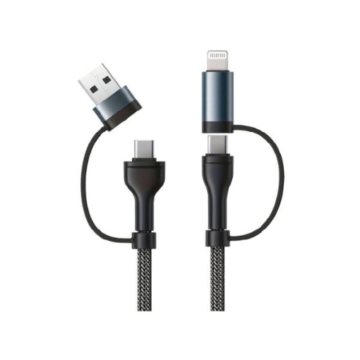 Compare iOsuite Aluminium Alloy 4 in 1 USBA + USBC to USBC + Lightning 1.2M Black at KSA Price