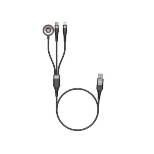 Compare iOsuite Aluminium Alloy 3 in 2 USBA + USBC to USBC + Lightning + Watch Charger 1.2M  Black  Special Offer at KSA Price