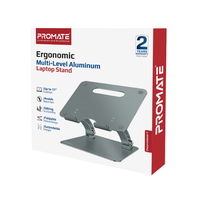 Compare Promate Ergonomic MultiLevel Aluminum Laptop Stand Black at KSA Price