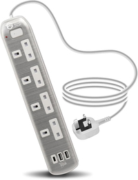 Green Home Power Extension Socket 4 Gang 2 USB-1TypeC-5M-Silver