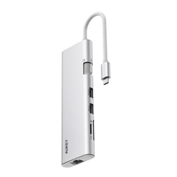 Aukey 10-in-1 USB Hub Adapter, Silver - UH-CUH03-SV