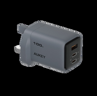 Compare Aukey C5 Super Fast Wall Charger, 100W, 1 USBA  2 USBC, Gray  PAC5GY at KSA Price