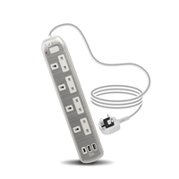 Green Home Power Extension 4 Outlet 2USB/1 Type…