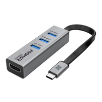 Compare Promate 4K Vivid Clarity USBC to HDMI Adapter 3USB Grey at KSA Price