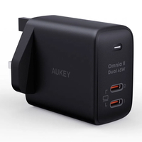 Compare Aukey OmniaII Duo 45W PD Wall Chargr Power Technology Black at KSA Price