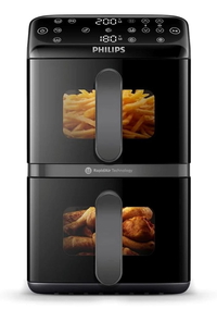 Compare Philips Airfryer 4000 Series Stacked Dual Basket Digital, 10L, 2750W, Black  NA46000 at KSA Price