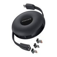 Promate 3-in-1 Retractable Magnetic Charging Cable…