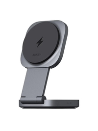 Compare Aukey 2 in 1 Magnetic Wireless Charger Foldable, Grey at KSA Price