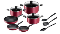 Tefal Cookware Set, 9 Pieces, Non-Stick, Red…