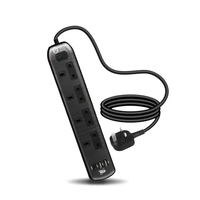 Green Home Power Extension 4 Outlet 2USB/1 Type…