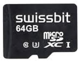 Compare Swissbit SFSD064GN1AM1MTI5E211STD, Memory Cards Industrial microSD Card, S55u, 64 GB, 3D TLC Flash, 40C to +85C at KSA Price
