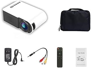 Compare Portable Projector, Mini Portable Audio Support HD Playback Compatible Projector Home Media Player Color : White plus bay, Size : EU plug at KSA Price