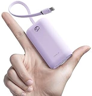 Compare iWALK Mini Portable Charger 10000mAh, 22.5W USBC Power Bank with Builtin Cable, Ultra Compact Travel Companion for iPhone 171615 17 Pro Max, Samsung and Google Devices, Purple at KSA Price