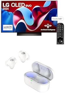 Compare LG 83 Inch 4K OLED WebOS 24 Dolby ATMOS HDR 10 Smart TV,α9 AI Sound Pro Virtual 9.1.2 Upmix, Magic Remote included Evo C4 OLED83C46LA + White LG TONE T90S True Wireless Bluetooth Earbuds at KSA Price