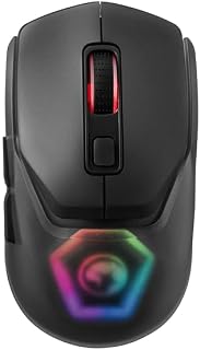 Compare SACOMP  FIT PRO G1W Wireless Gaming And Office Mouse 7 Color Backlight Adjustable DPI USB Mice For Computer With Two Size Of Grips Black Mouse at KSA Price
